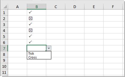 Hướng dẫn cách thêm drop-down list với dấu tick và dấu cross trong Excel sử dụng mã VBA